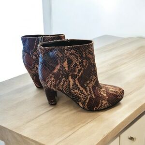 Sam Edleman Snakeskin Patterned Ankle Boots - Chic, Modern, Edgey, Boho, Trendy